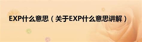 EXP什么意思(exp是生产日期还是保质期)